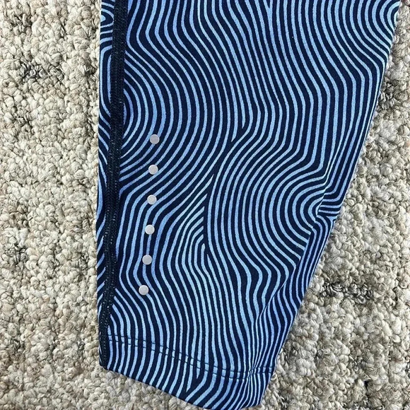 Nike Dri Fit Running Capri Leggings Blue Black - Picture 9 of 9